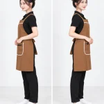 Tạp dề yếm túi khóa kéo viền phối