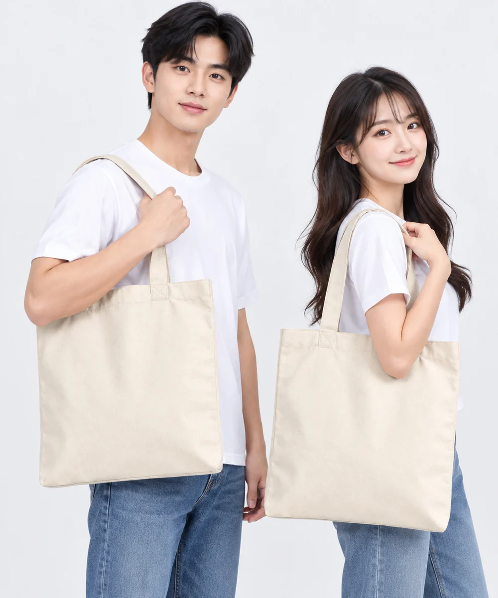 Túi tote canvas màu kem
