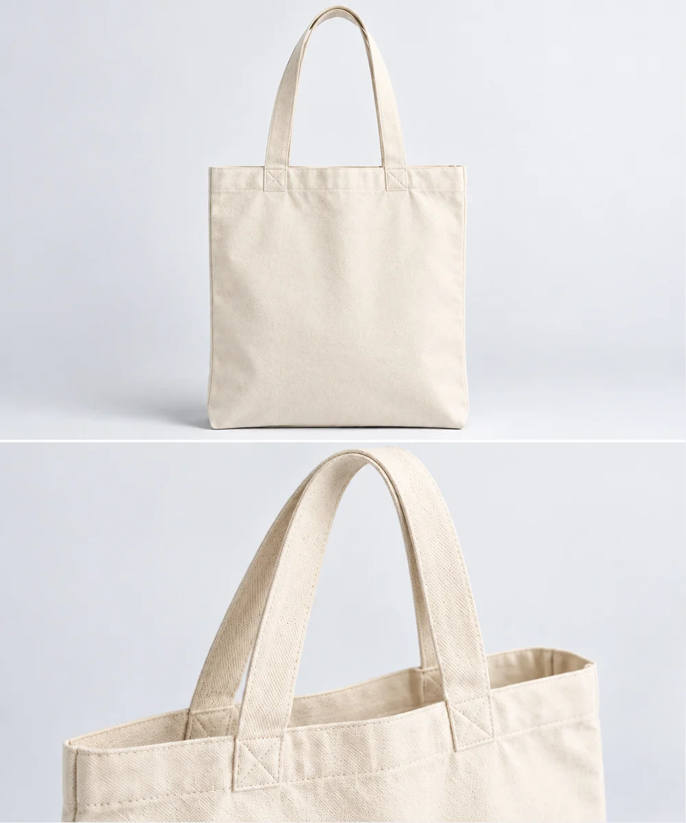 Túi tote canvas màu kem