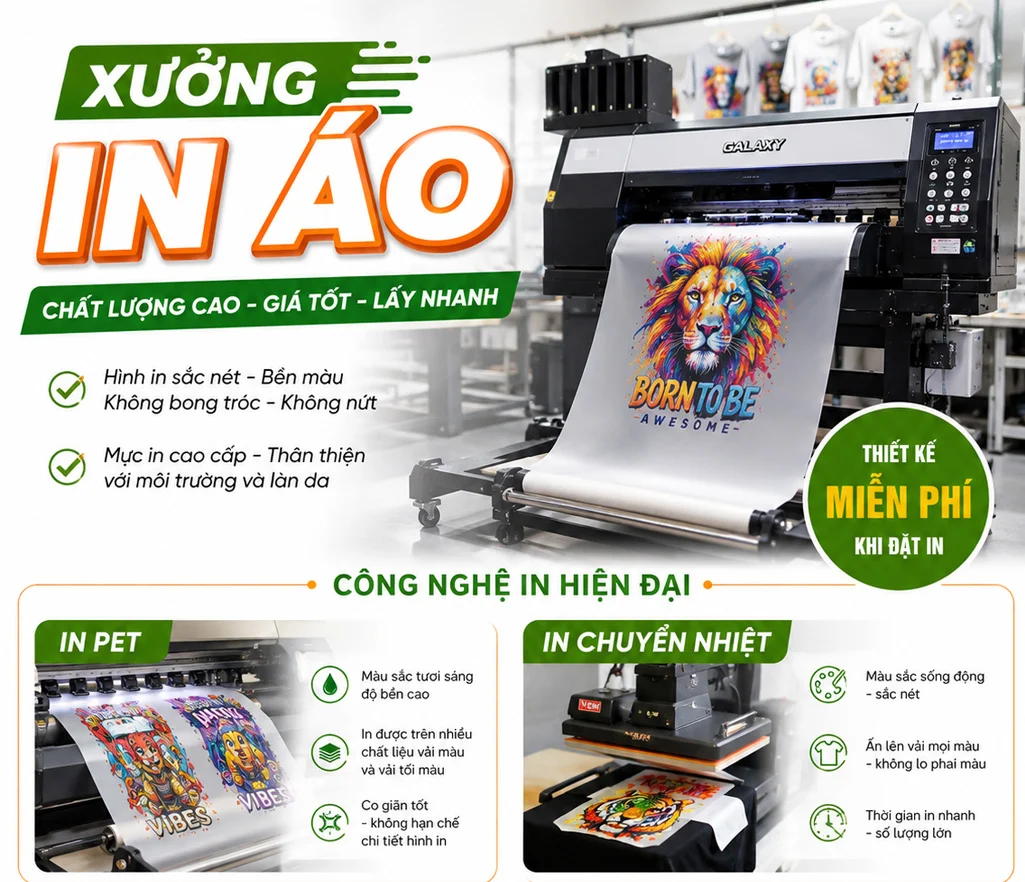 Xưởng in áo hiện đại