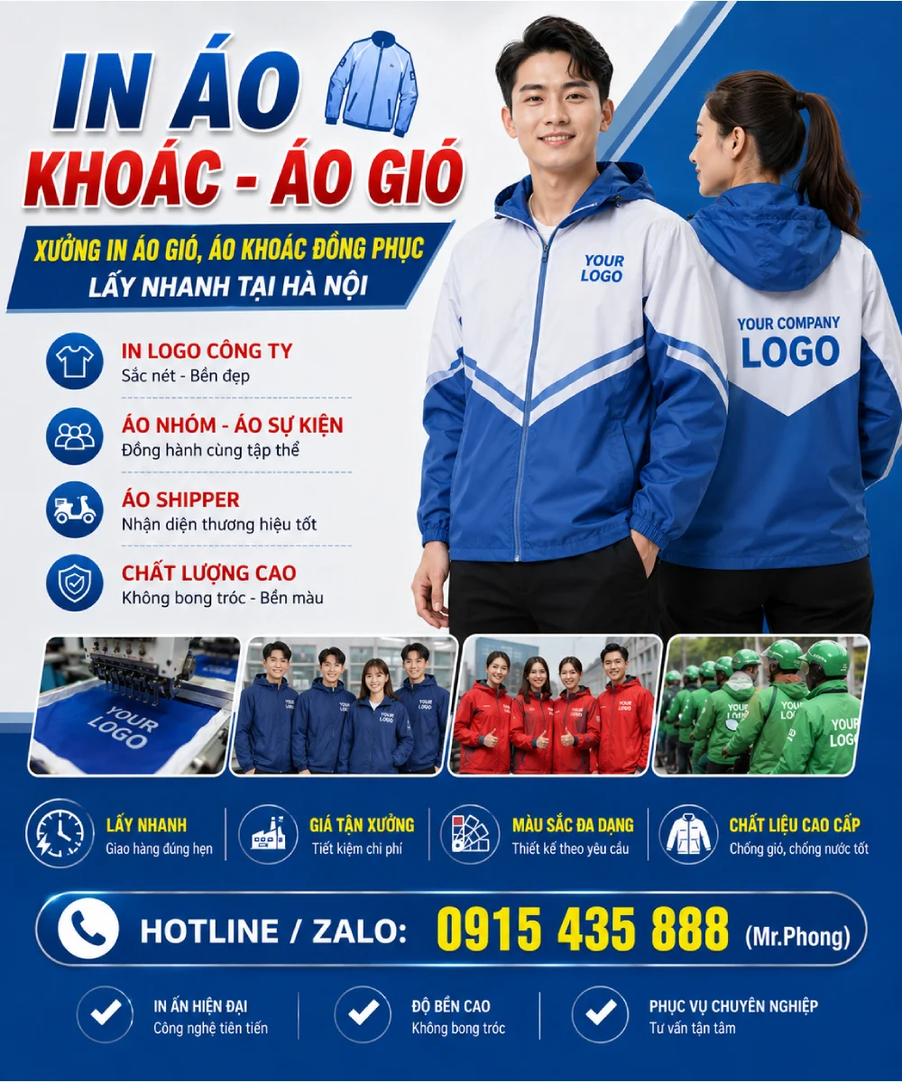 in áo gió, áo khoác
